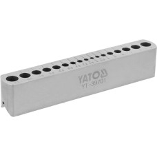 Шаблон направляющий для сверления отверстий YATO 17 отв Ø= 3-9,5 мм, корпус из высоко углерод. стали (HCS)