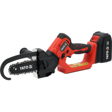 Пила ланцюгова акумуляторна теслярська YATO: 18 В Li-Ion 4 АГод, шина- 6"/15.85 см, 28 ланок [20]