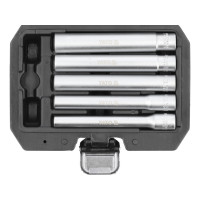 Головки торцевые YATO очень длинные, с квадратами 1/4" и 3/8", М=8, 10, 12, 13, 14 мм, L=120 мм, 6 эле.