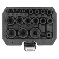 Набор головок торцевых TORX Plus YATO EP4-EP32, квадраты: 1/4", 3/8", 1/2", 19 шт. [10]