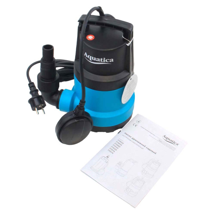 Насос дренажний садовий 0.75кВт Hmax 9.5м Qmax 220л/хв (част. до 5мм) AQUATICA (773125)
