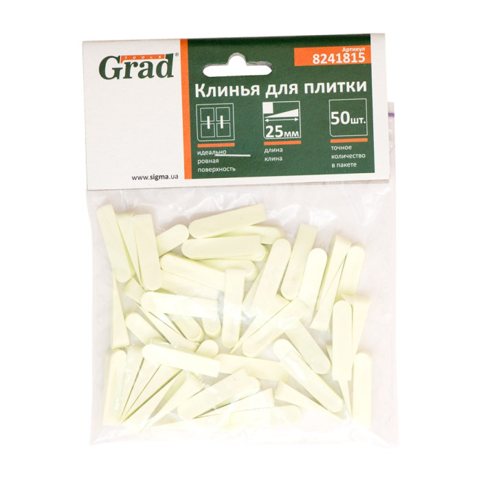 Клин для плитки 25мм 50шт GRAD (8241815)