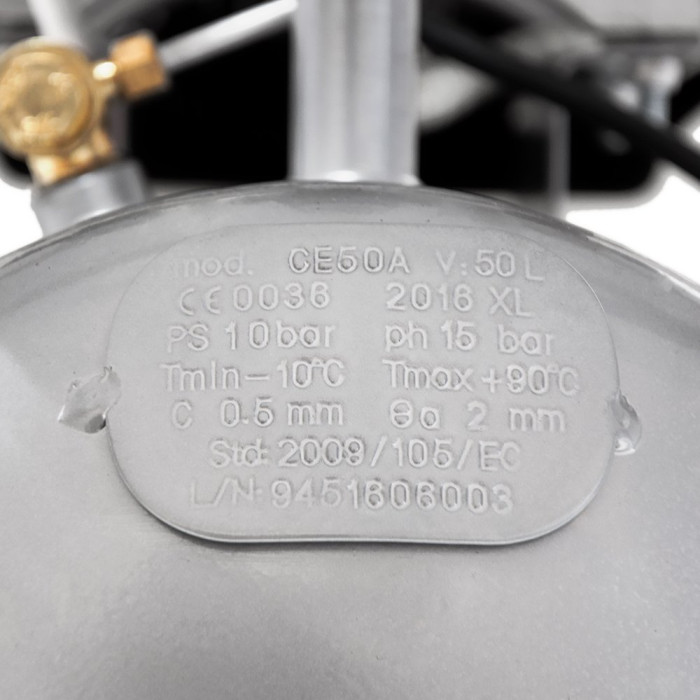Компресор двоциліндровий (V) 2.5кВт 455л/хв 10бар 50л (2 крана) SIGMA (7043721)