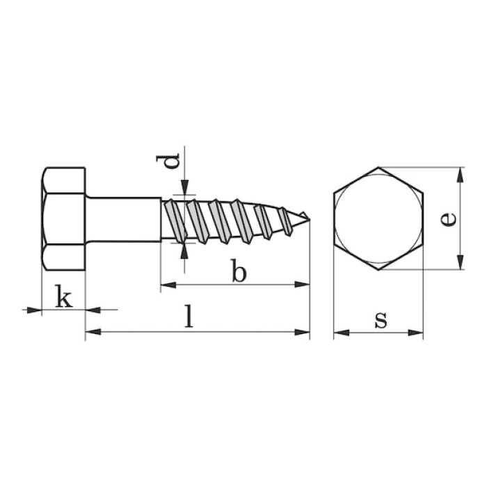 Шуруп з шестигранною головою DIN571, SW10, 6x140