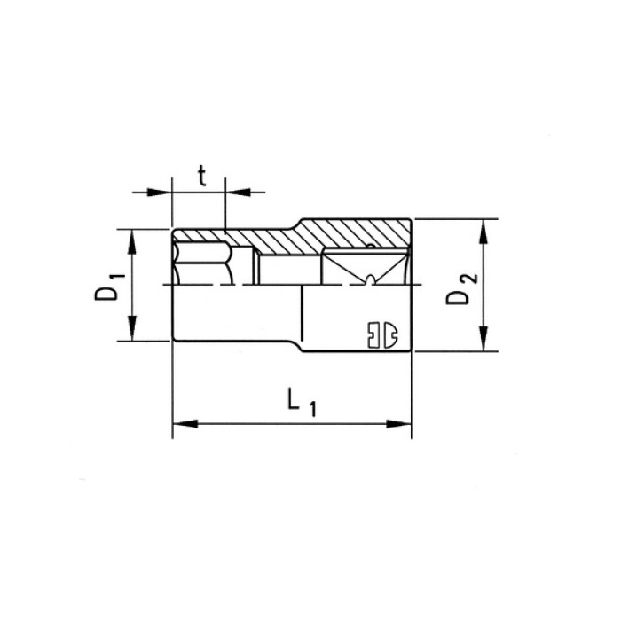 Головка торцева подовжена 1/2", SW10, HEX