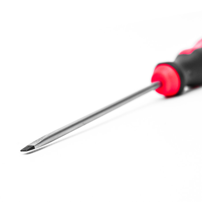 Викрутка шліцева, SL, 125X5.5X1,0 mm, RED STRIPE