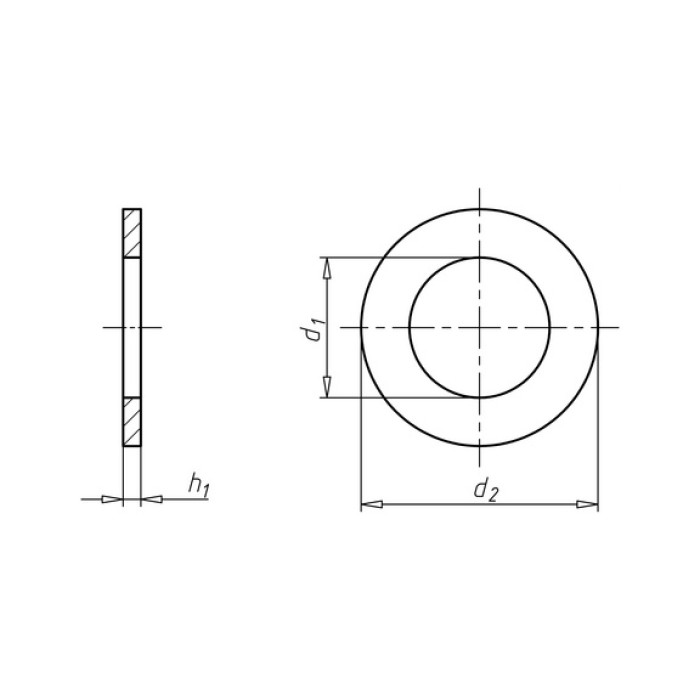 Плоска шайба для шестигранних болтів та гайок Wurth A2 Ø5,3 мм