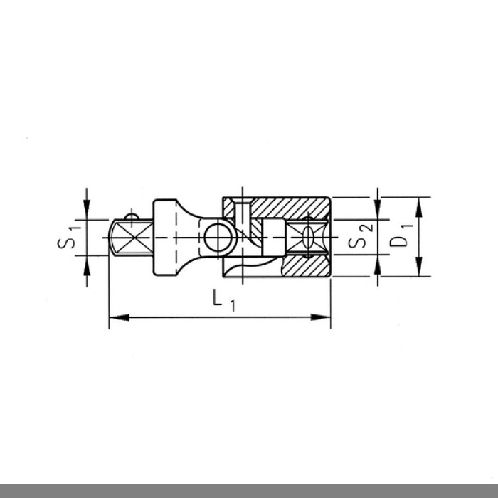 Шарнир карданный Wurth 3/8" 55 мм