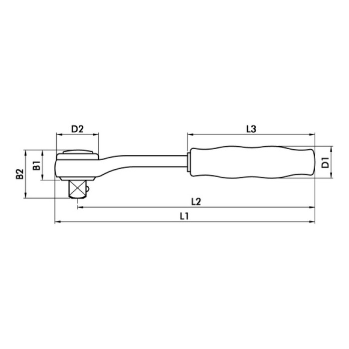 Трещотка Wurth с поворотным диском 1/4" 135мм