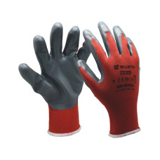 Рукавиці захисні з нітриловим покриттям RED NITRILE, пара, розмір 10