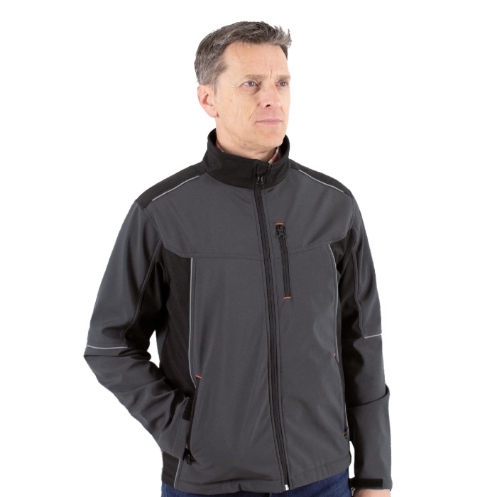 Куртка софтшел VIKING, сіро-чорна, розмір L