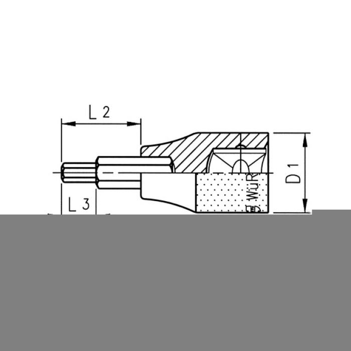 Головка торцева 1/2" з насадкою HEX, SW7X60