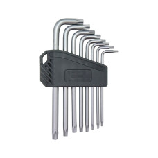 Набір ключів Г-подібних TORX з отвором, TX9-40, 8 шт., RED STRIPE