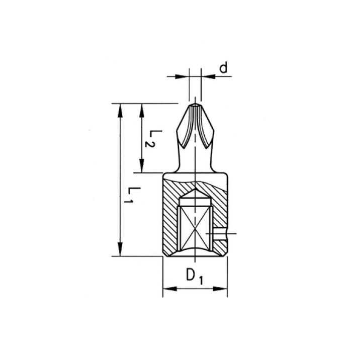 Ключ торцевий 1/4" РH1 28 мм
