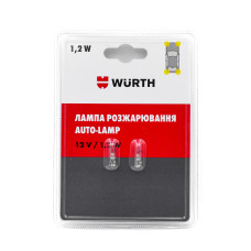 Лампа накаливания для авто W1,2W 12 вольт, 2 шт. в блистере