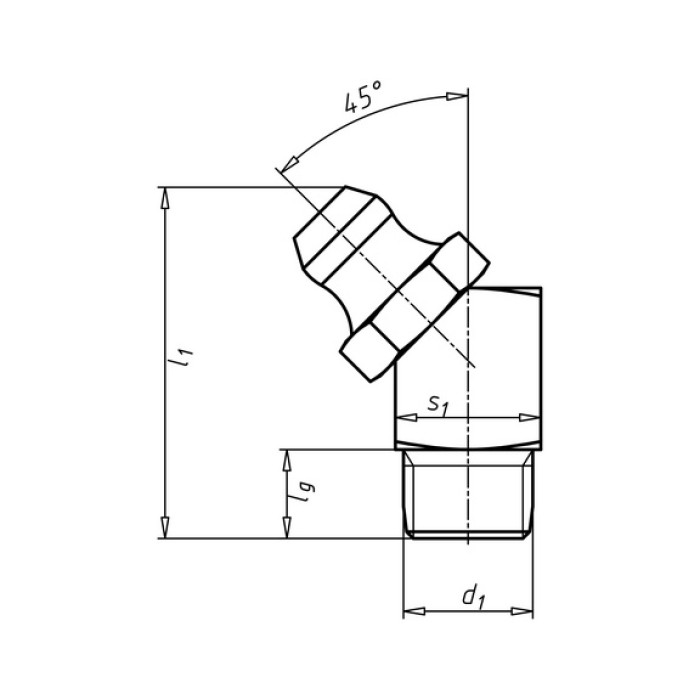Конический ниппель 45° форма В Wurth Н2 M8X1