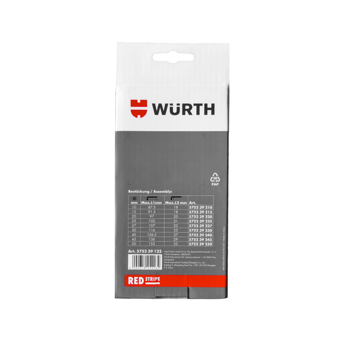Набір ключів Г-подібних TORX з отвором, TX10-50, 9 шт., RED STRIPE
