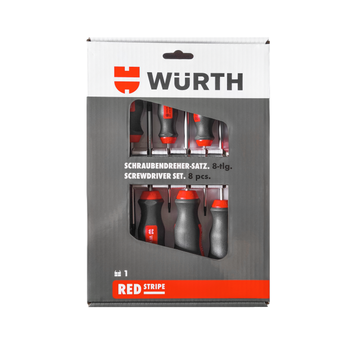 Набор отверток TORX с отверстием, 8 шт., RED STRIPE
