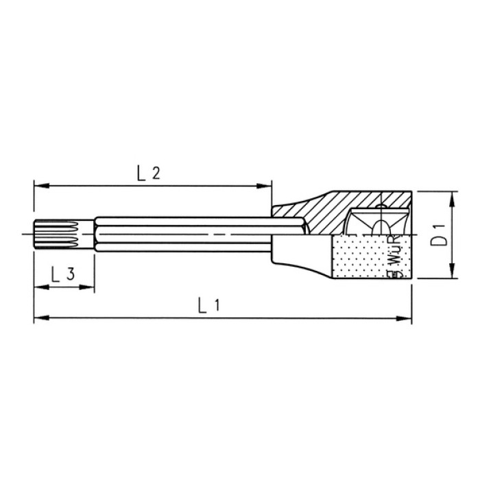 Ключ торцевий Wurth 1/2" XZN M4X60