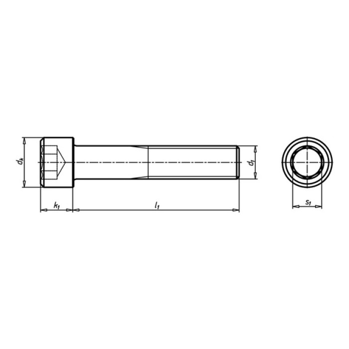 Гвинт з циліндричною головкою і внутрішнім шестигранником під ключ