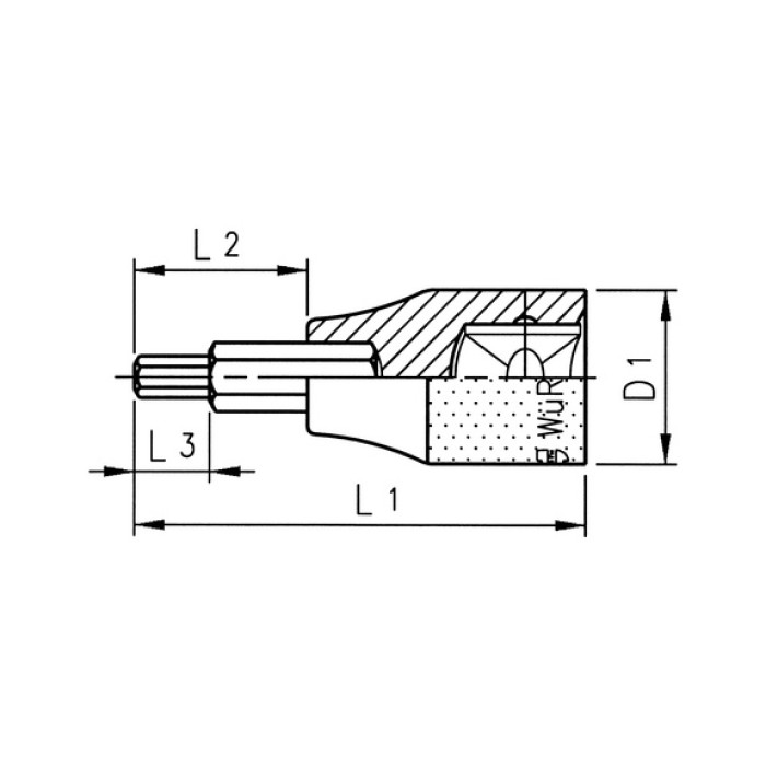 Головка торцева 1/2" з насадкою HEX, SW8x140