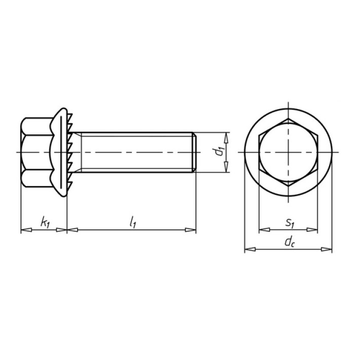 Болт метричний DIN6921-FLG/SER - 8.8 A2K SW13 M8x30мм