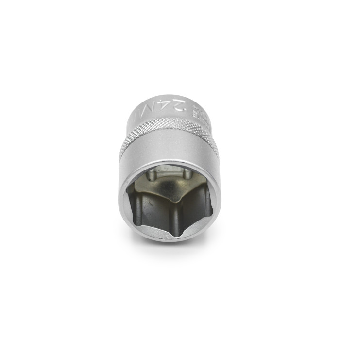 Головка торцевая шестигранная, 1/2IN, короткая, SW24, RED STRIPE