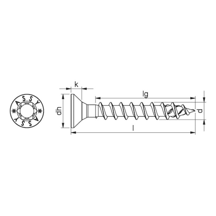 Шуруп ASSY 4 CS з потайною головою (A2K)
