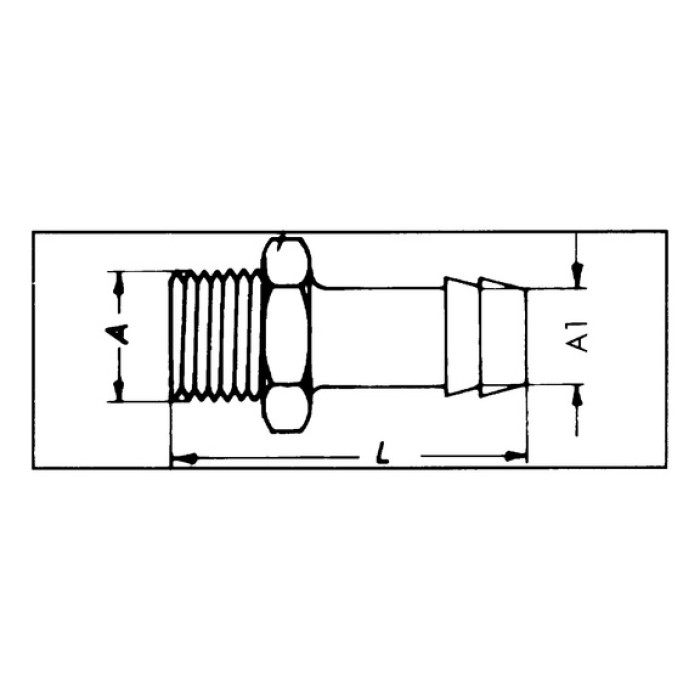 Штуцер пневматичний, SW24, G1/2IN, D13 mm