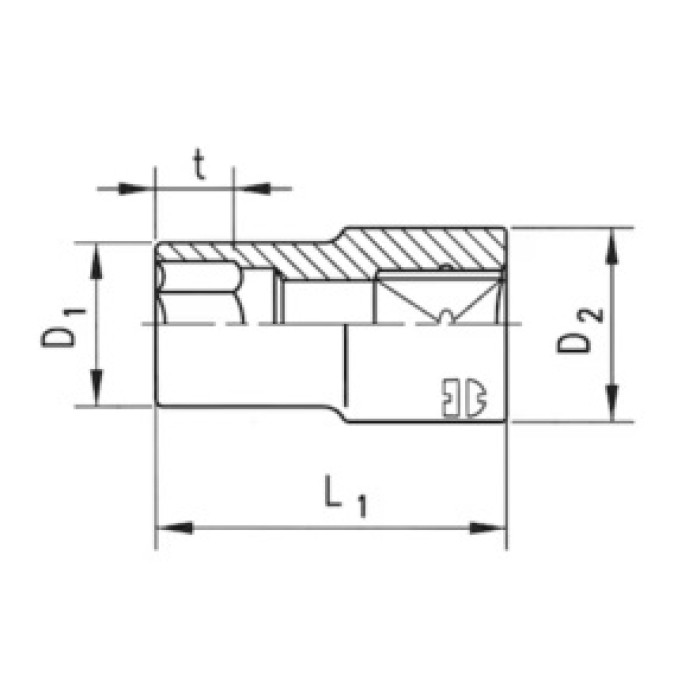 Головка торцева 3/8", SW20, HEX