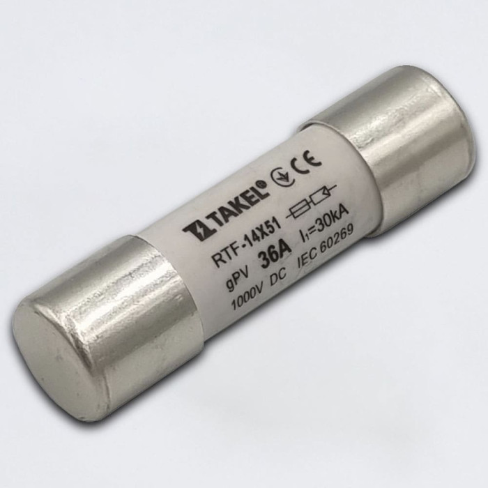 Плавка вставка запобіжника RTF 14х51 36А 1000V DC 30kA TAKEL