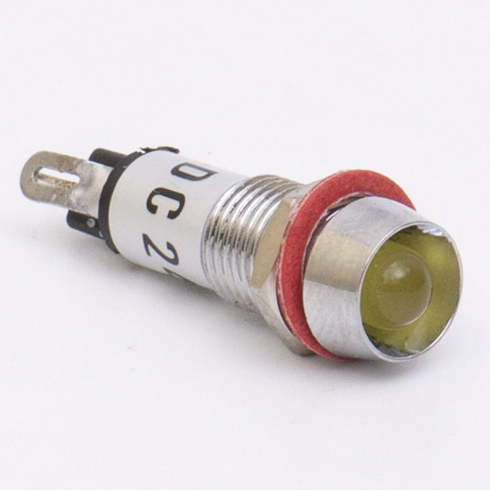 Світлодіодний індикатор металевий AD22C-8 220v AС, жовтий