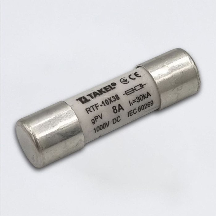 Плавка вставка запобіжника RTF 10х38 8А 1000V DC 30kA TAKEL