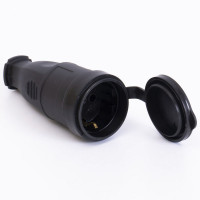 Розетка каучукова з захисною кришкою переносна 406 2Р+РЕ IP44 LEE