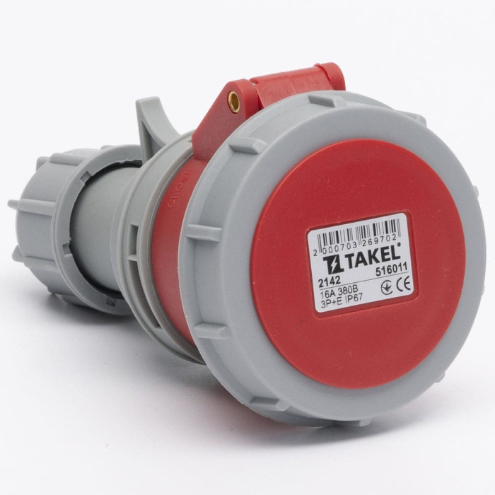 Розетка переносна 2142 16А 380В 3Р+Е IP67 Argent TAKEL