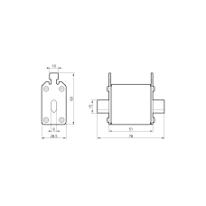 Плавка вставка запобіжника NH00 100А 80V DC TAKEL