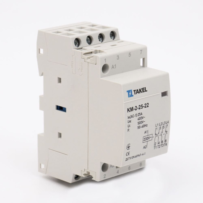 Контактор модульний КМ-2-25-22 25А 2NO+2NС TAKEL