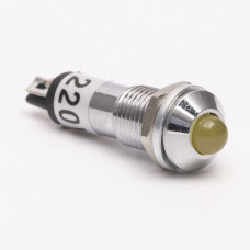 Світлодіодний індикатор металевий AD22B-8 220v AС, жовтий