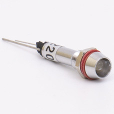 Світлодіодний індикатор металевий AD22C-6 220v AС, білий