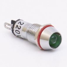 Світлодіодний індикатор металевий AD22C-10 24v AС/DС, зелений