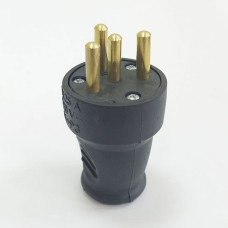 Вилка каучукова пряма 412 3Р+РЕ IP44, 25А 380В TAKEL