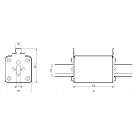 Плавка вставка запобіжника NH1 250А 80V DC TAKEL