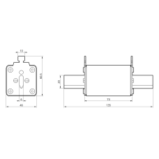 Плавка вставка запобіжника NH1 250А 80V DC TAKEL