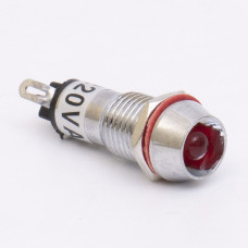Світлодіодний індикатор металевий AD22C-10 220v AС, червоний