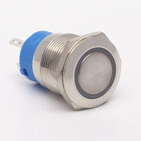 Кнопка металева КНМ-19-FJ-E 9-24V 1NO1NC плоска, зелений TAKEL