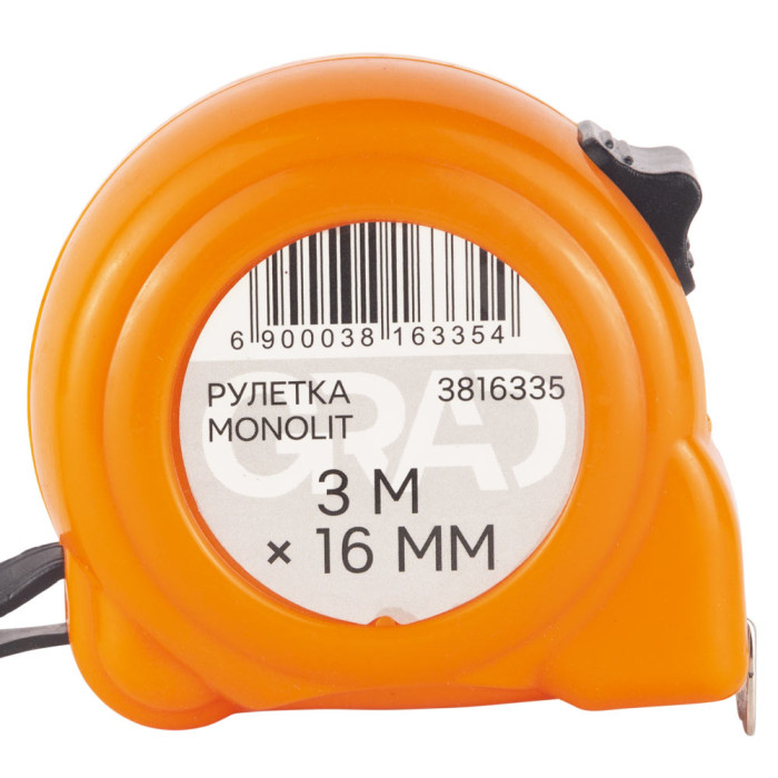 Рулетка Monolit 3м×16мм GRAD (3816335)