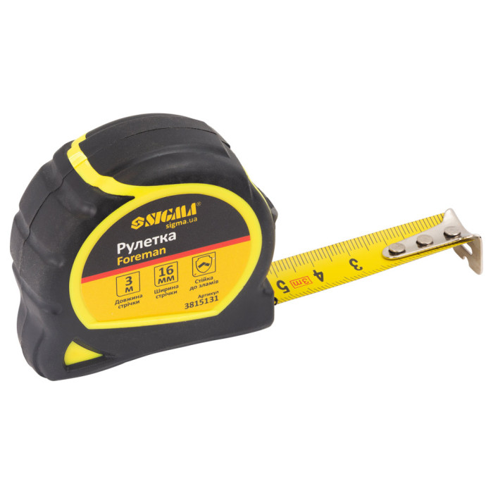 Рулетка Foreman 3м×16мм без ремешка SIGMA (3815131)