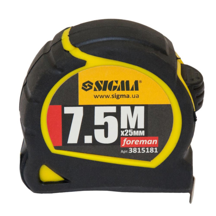 Рулетка Foreman 7.5м×25мм без ремешка SIGMA (3815181)