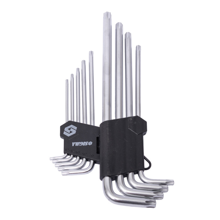Ключі TORX 9шт T10-T50мм CrV (довгі з отвором) SIGMA (4022231)