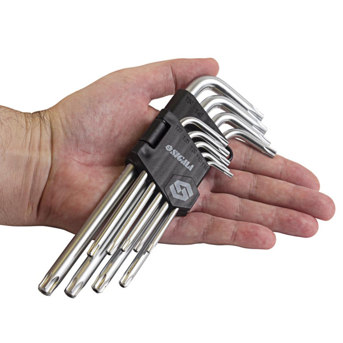 Ключі TORX 9шт T10-T50мм CrV (середні з отвором) SIGMA (4022221)